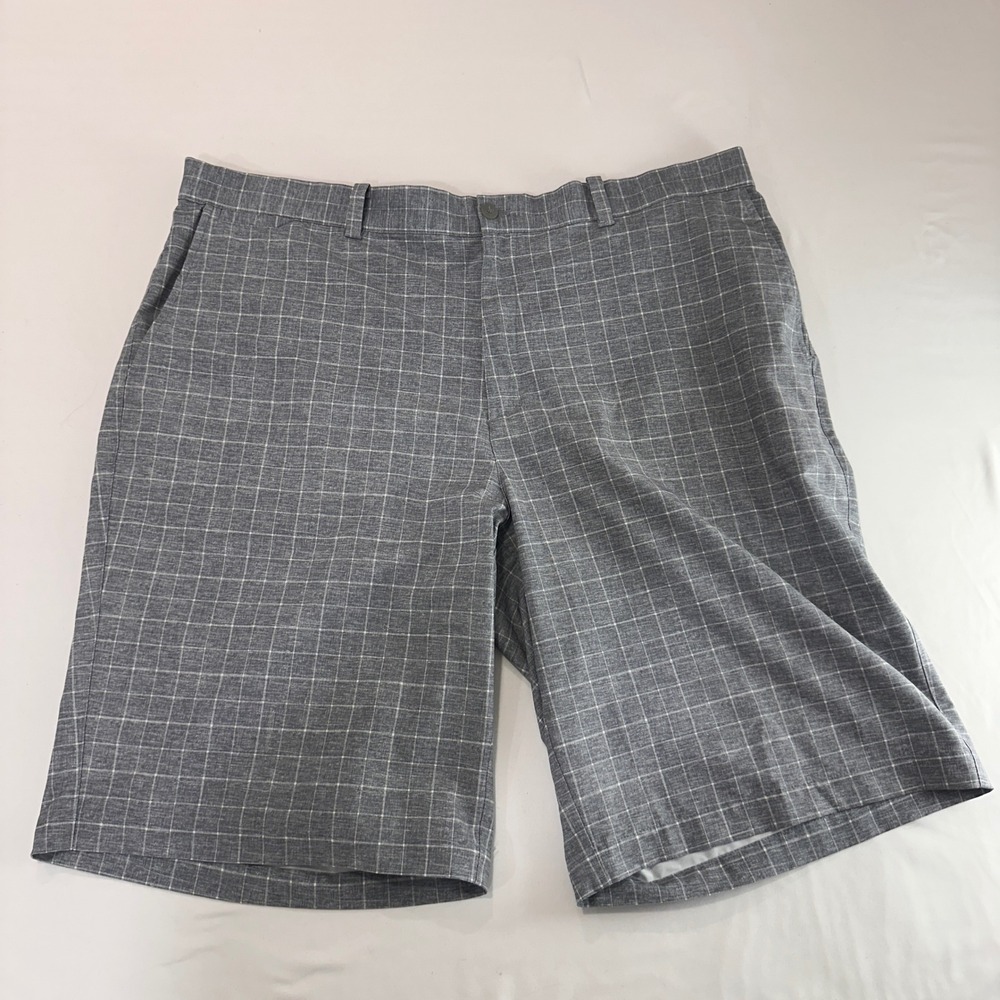 Nike Golf Tour Performance Mens 40 Grey Windowpane Plaid Dri-FIT Shorts Golfcore